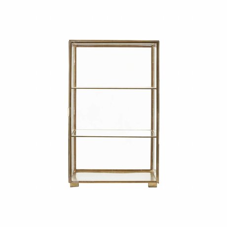 Housedoctor Kabinett Gold Eisen Glas 35x35x56.6cm