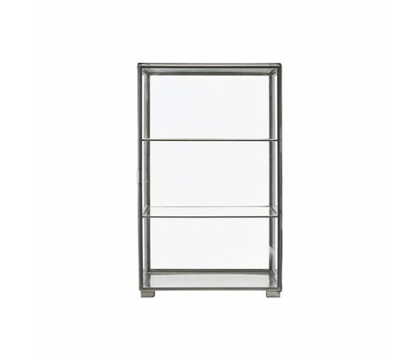 Housedoctor Cabinet Zinc gray cast glass 35x35x56.6cm