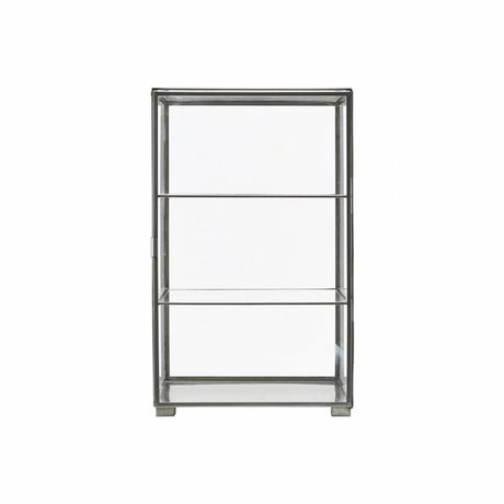 Housedoctor Cabinet Zinc gray cast glass 35x35x56.6cm