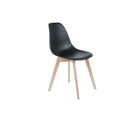 Leitmotiv Salle Elementaire Chaise Bois Plastique Noir 80x48x38cm Lefliving Com