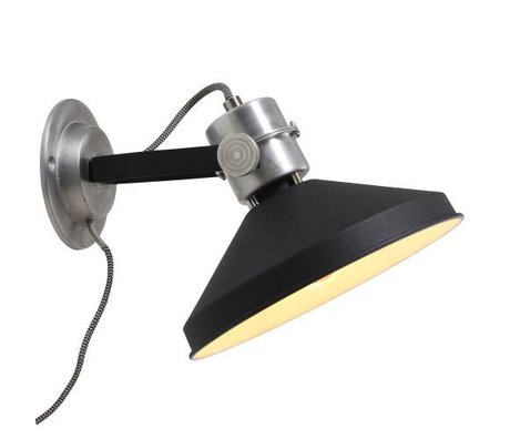 Anne Lighting Lampada da parete in metallo nero Zappa ø23,5x34x16,5cm