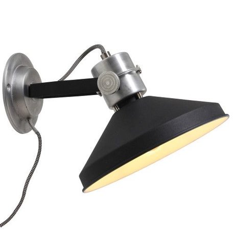 Anne Lighting Lampada da parete in metallo nero Zappa ø23,5x34x16,5cm