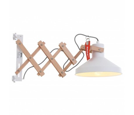 Anne Lighting Lampada da parete Woody Schere bianco ø23x40-66cm metallo Legno Metallo