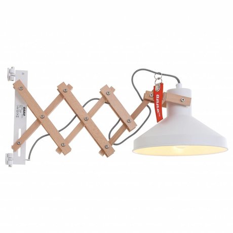 Anne Lighting Væglampe Woody Schere hvid ø23x40-66cm Metal Træ Metal