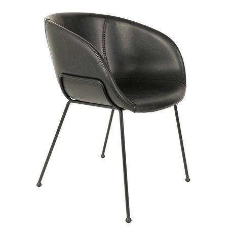 Zuiver Dining chair Feston black artificial leather 54,5x53x88,5cm