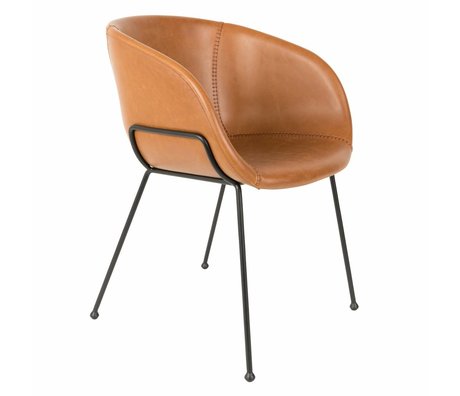 Zuiver Dining chair Feston brown leather 54,5x53x88,5cm