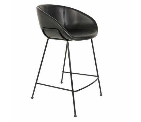 Zuiver Barstool Feston black artificial leather 54,5x53x88,5cm