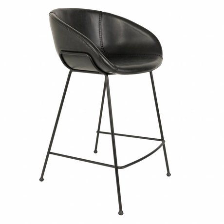 Zuiver Stool Feston sort kunstlæder 54,5x53x88,5cm