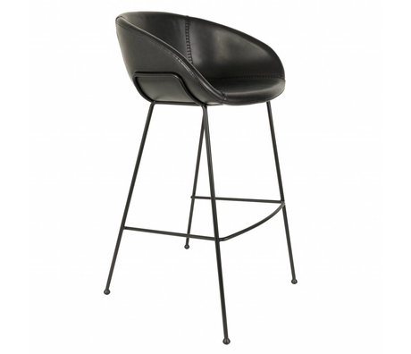 Zuiver Stool Feston sort kunstlæder 54,5x53x98,5cm