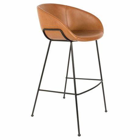 Zuiver Stool Feston brunt læder 54,5x53x98,5cm