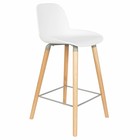 Zuiver Bar chair Albert Kuip counter white plastic wood 45x47,5x89cm