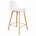 Zuiver Bar chair Albert Kuip counter white plastic wood 45x47,5x89cm