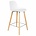 Zuiver recuento taburete Albert Kuip plástico blanco 45x47,5x89cm madera