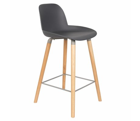 Zuiver Bar chair Albert Kuip counter dark gray plastic wood 45x47,5x89cm