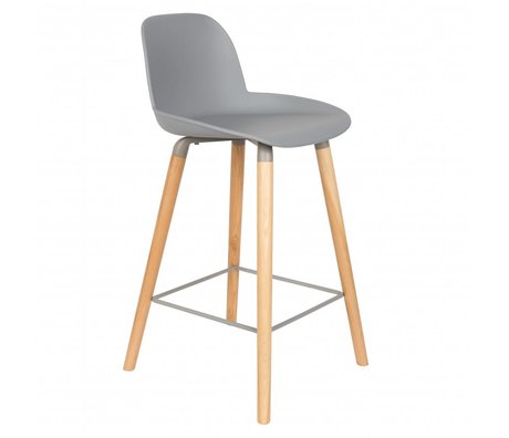 Zuiver Bar chair Albert Kuip counter light gray plastic wood 45x47,5x89cm