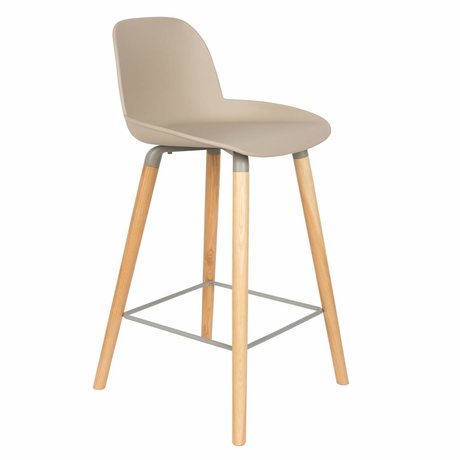 Zuiver Stool Albert Kuip tæller taupe brun plast 45x47,5x89cm tømmer