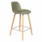 Zuiver Bar chair Albert Kuip counter green plastic wood 45x47,5x89cm