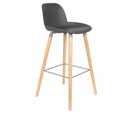 Zuiver Bar chair Albert Kuip dark gray plastic wood 50x48x99cm