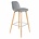 Zuiver Bar chair Albert Kuip light gray plastic wood 50x48x99cm