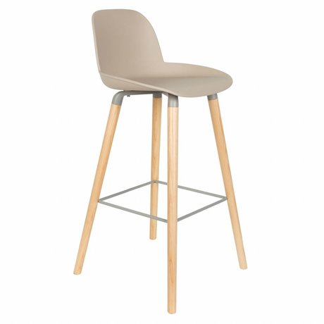 Zuiver Stool Albert Kuip taupe brun plast tømmer 50x48x99cm