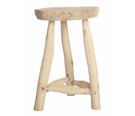 Housedoctor Taburete de madera desnuda, H48CM Ø31cm