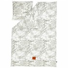 Ferm Living S Marble 'Feuilles coton, gris / blanc, 140x200 cm - Adultes