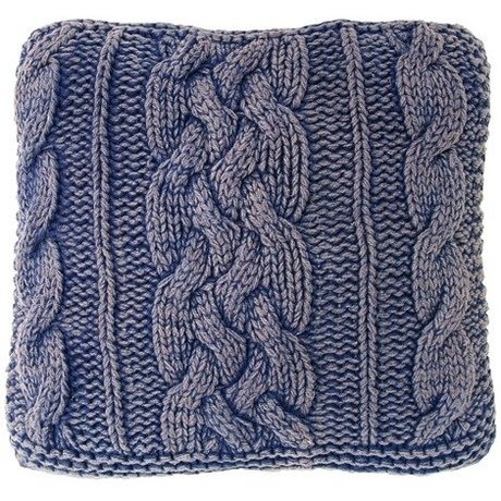 HK-living Pillows handknotted stonewash, blue, 50x50cm
