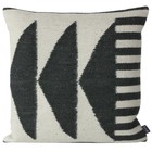 Ferm Living Puder Kilim sorte trekanter, sort / grå, 50x50cm