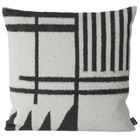 Ferm Living Kissen Kelim Black Lines, schwarz/grau, 50x50cm