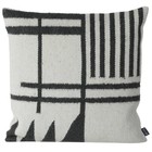 Ferm Living Pillows Kilim Black Lines, black / gray, 50x50cm