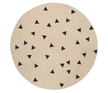 Ferm Living Carpet Triangle round, natural brown / black, Ø100cm
