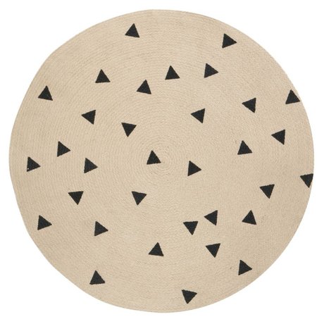 Ferm Living Tæppe Triangle runde, naturlig brun / sort, Ø100cm