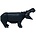HK-living Hippo geo madera, negro, 35x9,5x19cm