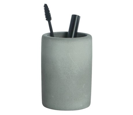Housedoctor Tandbørsteholder af cement, grå, Ø7,6x11,3cm