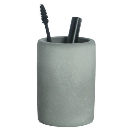 Housedoctor Portaspazzolino di cemento, grigio, Ø7,6x11,3cm