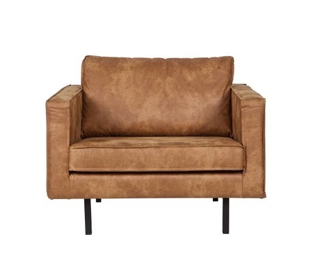 BePureHome Fauteuil Rodeo 105x86x85cm en cuir cognac