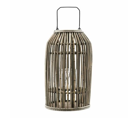 Housedoctor Lantern Ova nature Rotan glass metal Ø20x32cm