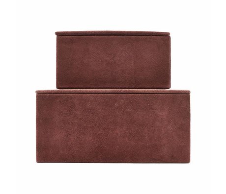 Housedoctor Aufbewahrungsset Suede rot Leder MDF Papierset aus 2