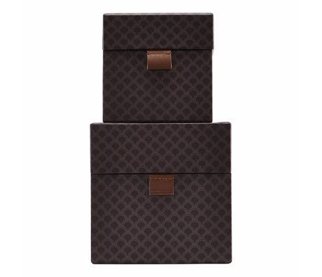 Housedoctor Storage Set Fan violet Leather Carton small Set of 2