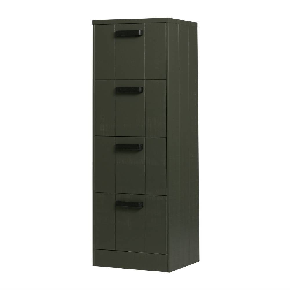 Bepurehome Cabinet File Filing Cabinet Forest Green Pine Wood