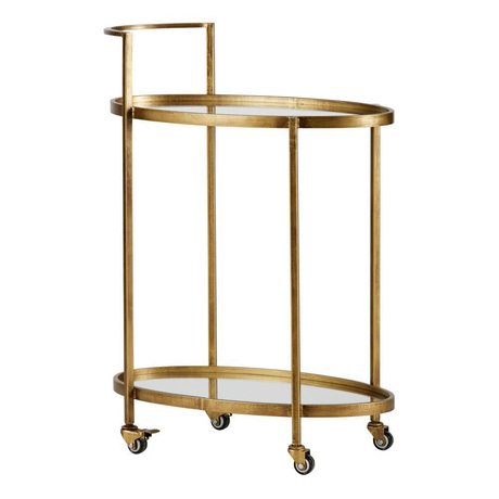 BePureHome Trolley skubbe messing antik guld metal 86x67x35cm