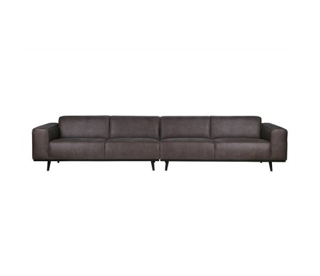 BePureHome Sofa Statement 4-Sitzer grau Eco-Leder 77x372x93cm