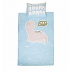 Loftsdæksel Brontosaurus blå bomuld 140x200 cm inkl. Pudebetræk 60x70cm