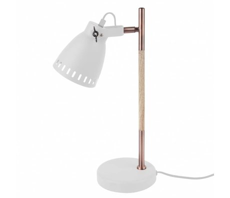 Leitmotiv Lampe de table se mÃªlent bois bois mÃ©tal blanc Ø24,5x45x24,5cm