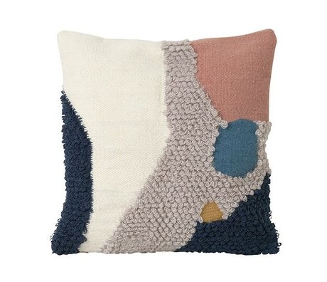 Ferm Living Throw Pillow Loop Landscape Lana multicolor Lona 50x50cm