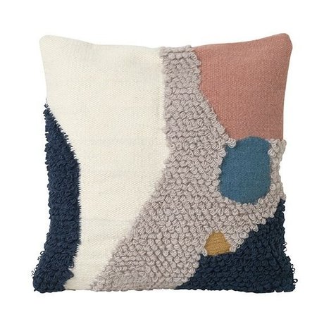 Ferm Living Throw Pillow Loop Landscape Lana multicolor Lona 50x50cm