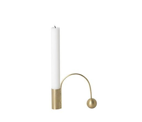 Ferm Living Candlestick balance golden metal 12.5x9x2.6cm