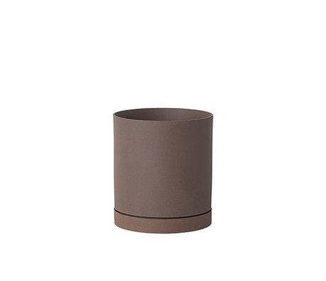 Ferm Living Fioriera Sekki in ceramica marrone rosso grande Ø15,7x17,7cm