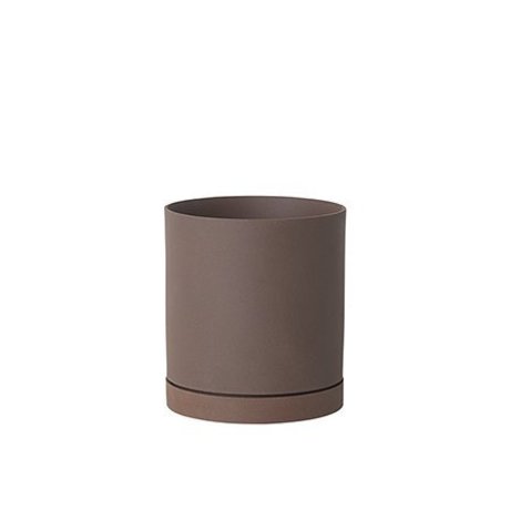 Ferm Living Fioriera Sekki in ceramica marrone rosso grande Ø15,7x17,7cm