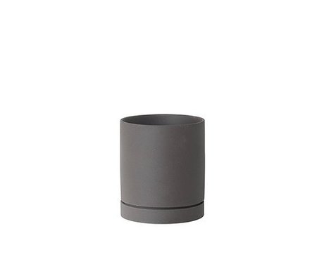 Ferm Living Flowerpot Sekki gray ceramic medium Ø15,7x13.5cm